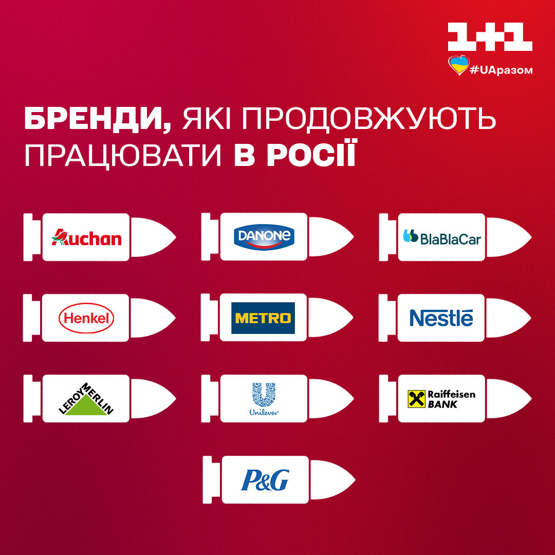 Список брендів, які продовжують працювати в росії