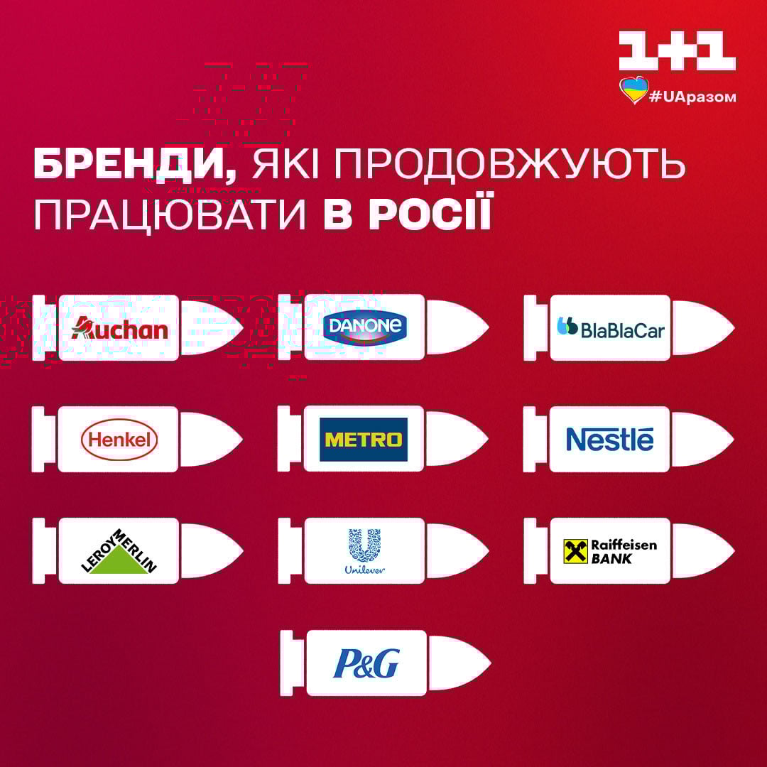 Список брендів, які продовжують працювати в росії