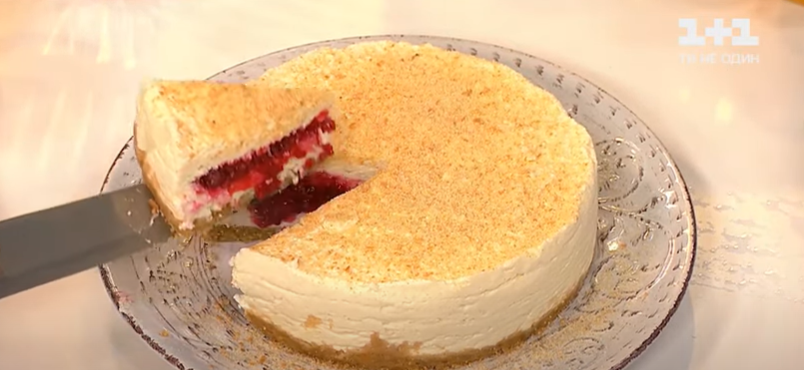 рецепт пирога из малины, творога и печенья