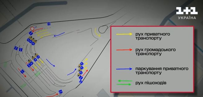 Схема движения транспорта возле Центрального вокзала