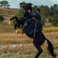 Чорний ворон на фото бекстейдж зі зйомок фільму Чорний ворон