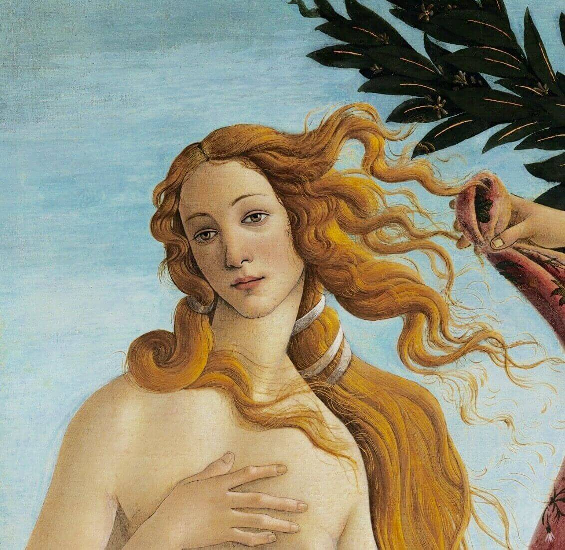 Фрагмент із картини Сандро Боттічеллі &amp;laquo;Народження Венери&amp;raquo;