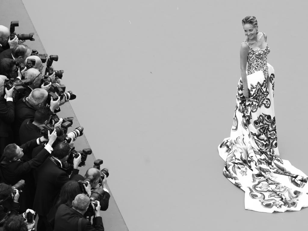 Голливудская актриса Шэрон Стоун появилась в цветах украинского флага на Каннском кинофестивале (фото)