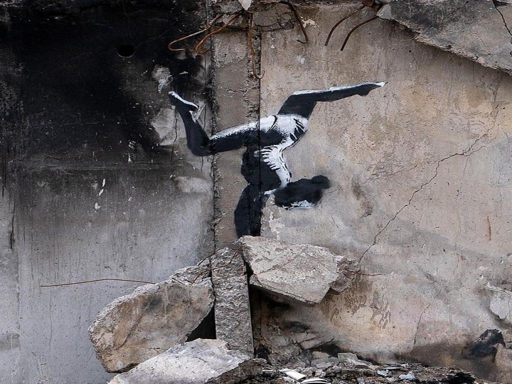 Banksy в Бородянке: граффити всемирно известного художника — фото